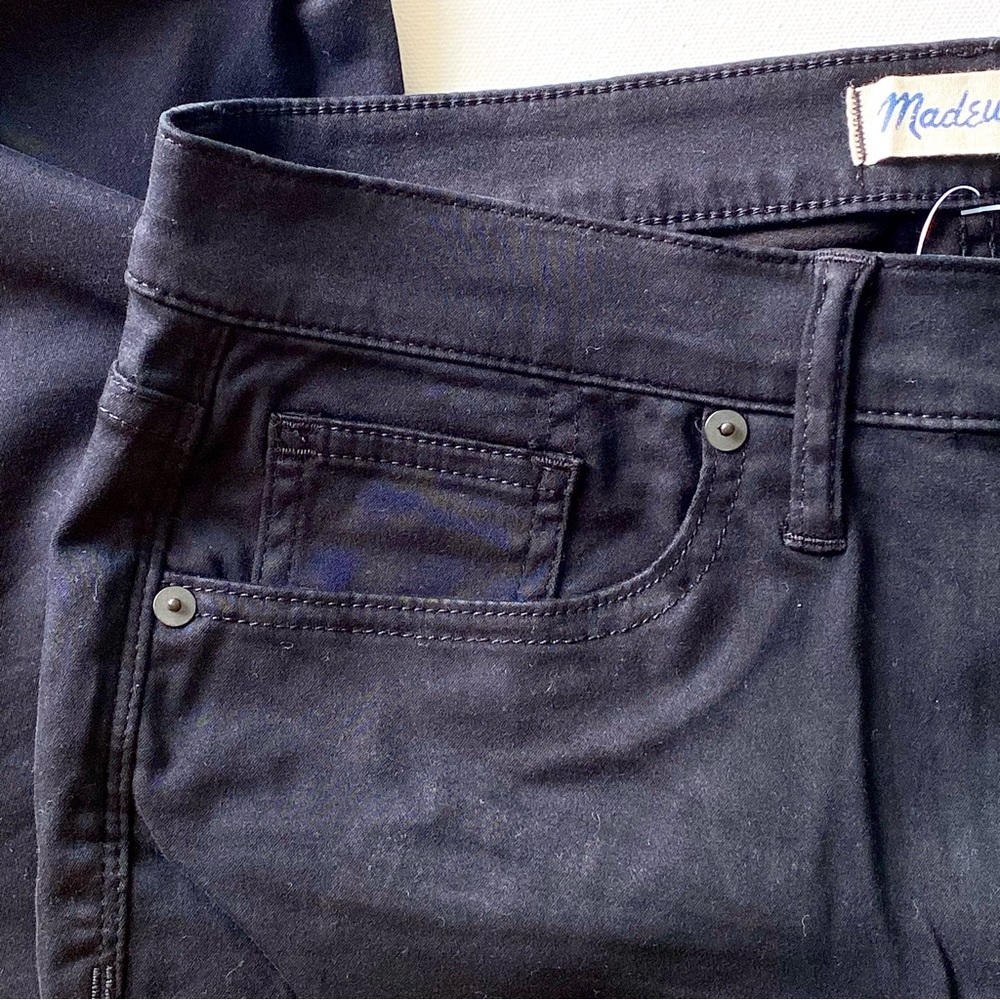 NWT Madewell Mid-Rise Skinny Skinny Black Denim Jeans, UK 31 - Picture 7 of 9